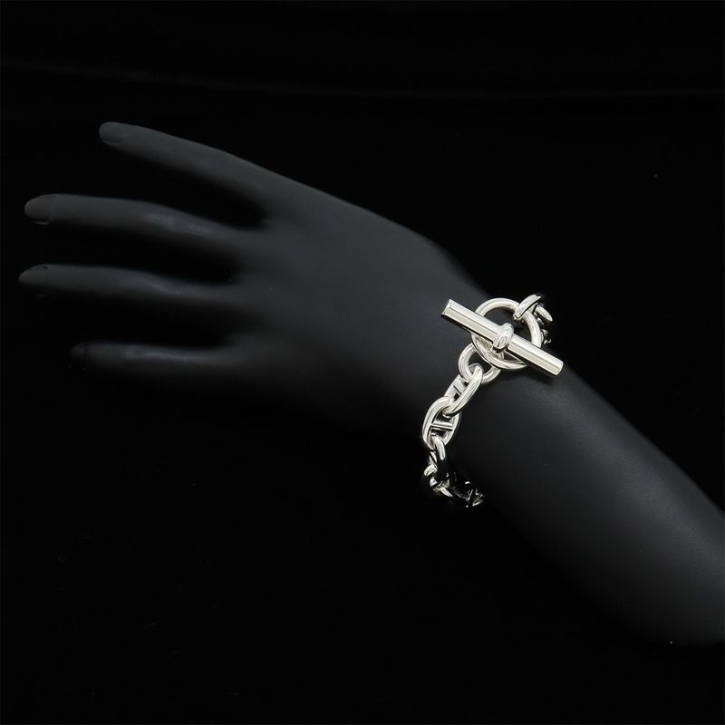 Hermes Chaine D'ancre Bracelet MM 12 Frames AG 925 SV Silver — view 6