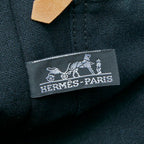 Hermes Fourre Tout MM Tote Handbag Black Gray Canvas — view 9