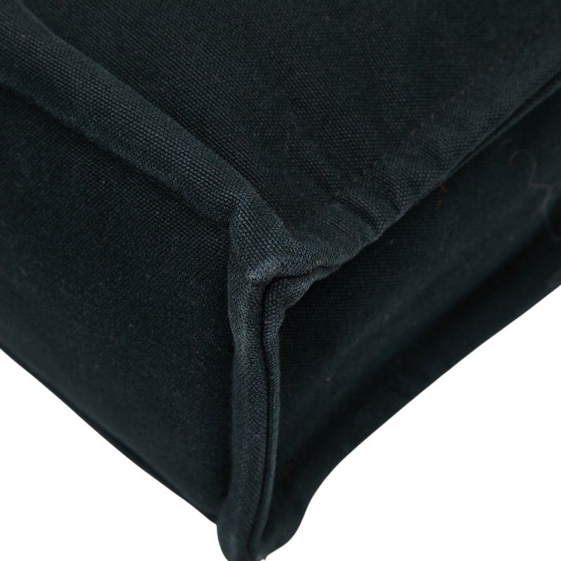 Hermes Fourre Tout MM Tote Handbag Black Gray Canvas — view 6