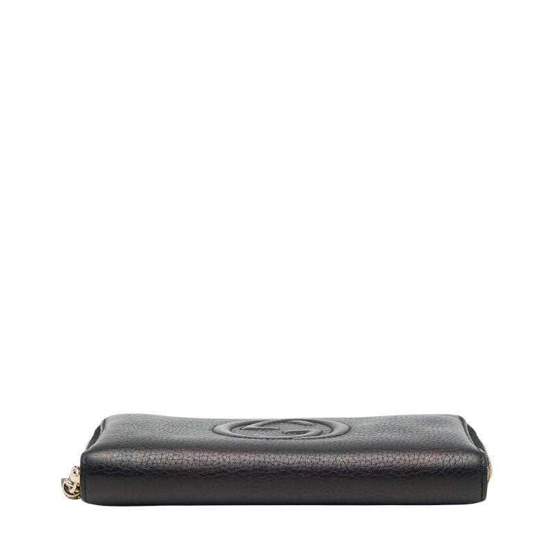 Gucci Interlocking G Soho Round Zipper Long Wallet Navy Leather — view 3