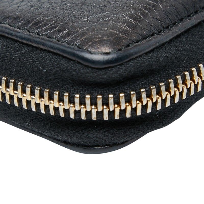 Gucci Interlocking G Soho Round Zipper Long Wallet Navy Leather — view 6