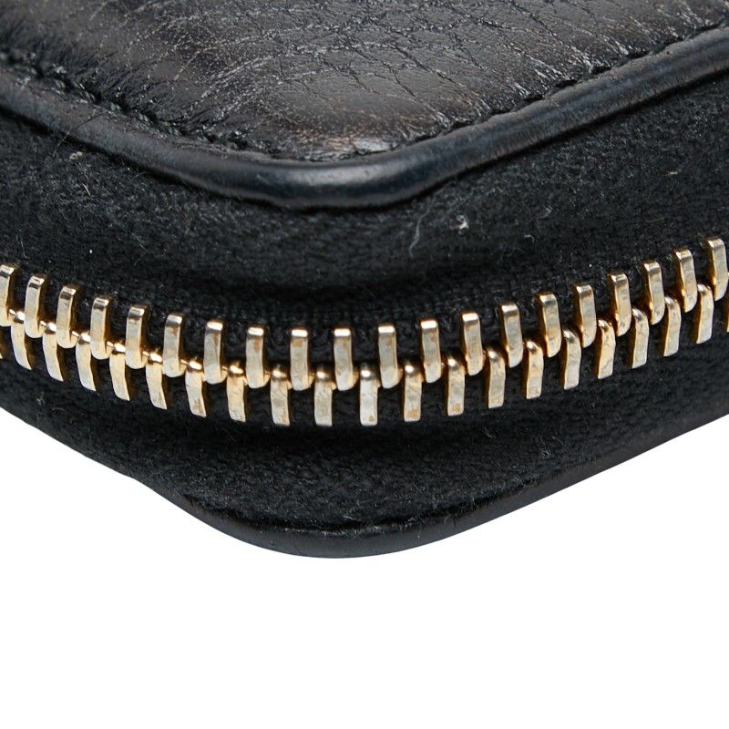 Gucci Interlocking G Soho Round Zipper Long Wallet Navy Leather — view 7