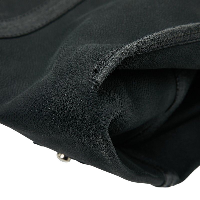 Chanel Camellia Chain Tote Bag Black Green Caviar Leather — view 4