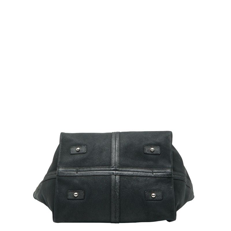 Chanel Camellia Chain Tote Bag Black Green Caviar Leather — view 3