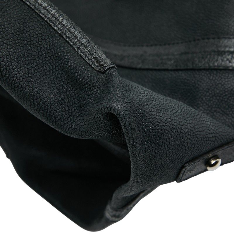 Chanel Camellia Chain Tote Bag Black Green Caviar Leather — view 7