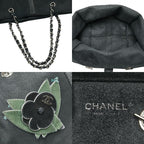 Chanel Camellia Chain Tote Bag Black Green Caviar Leather — view 9