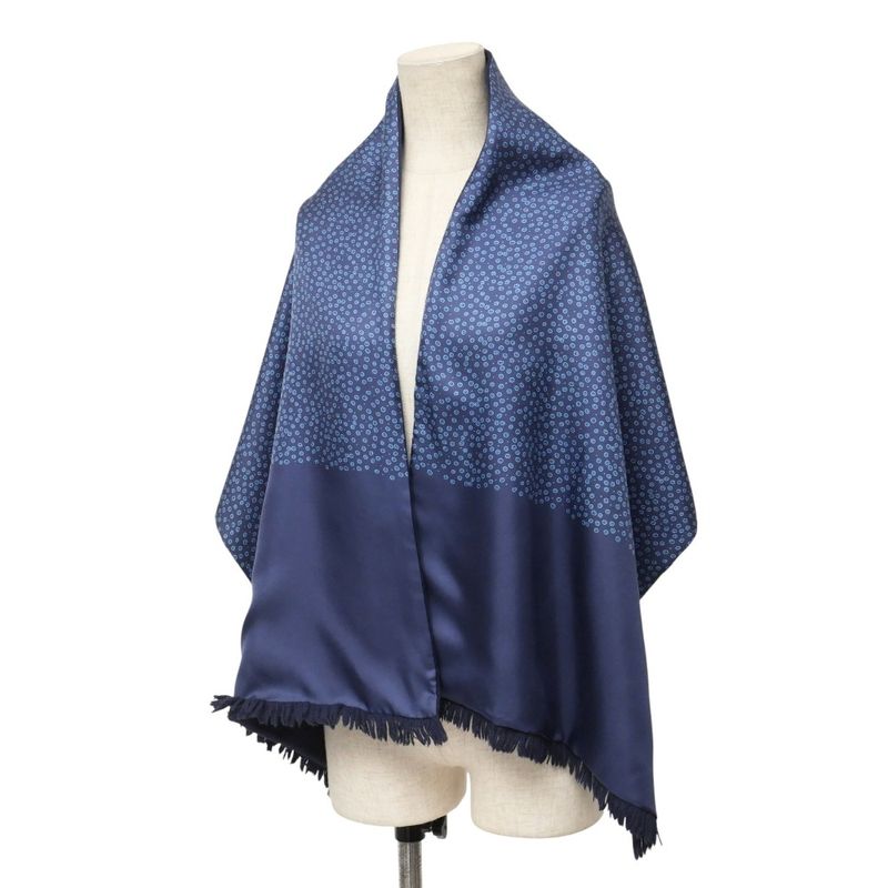 Hermes Scarf Silk and Angora Dotted Fringe Shawl — view 6