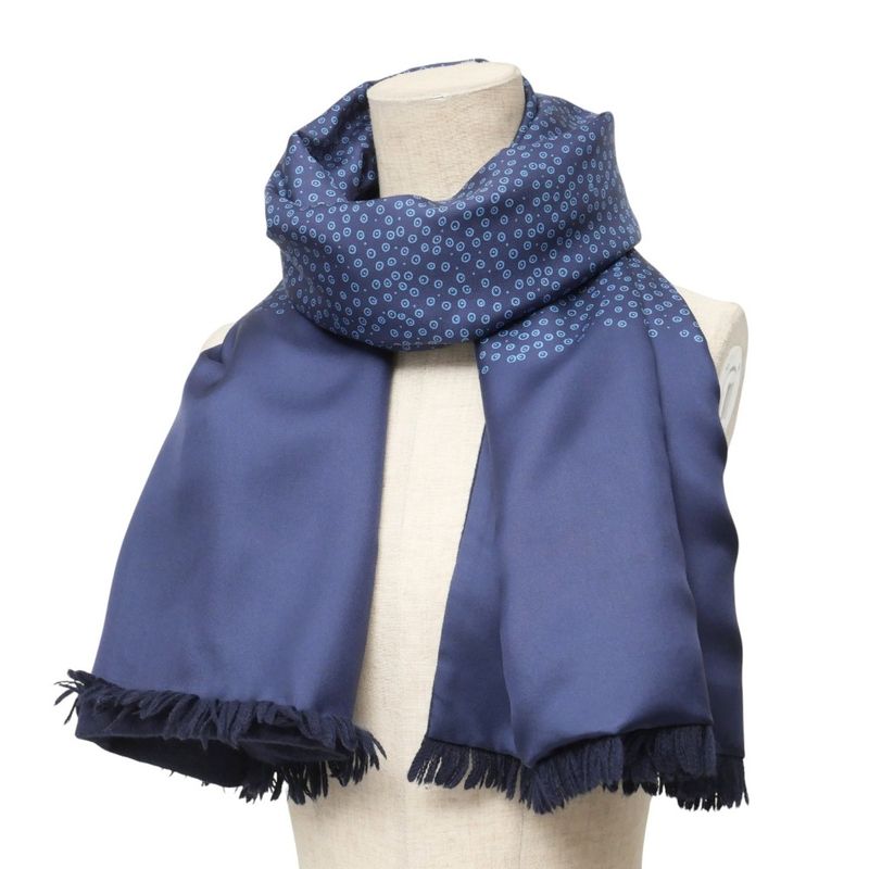 Hermes Scarf Silk and Angora Dotted Fringe Shawl — view 5