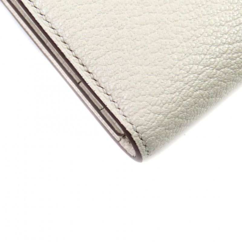 Hermes Bearn Souffle Nata Chevre Gold Hardware Long Wallet Engraved — view 8