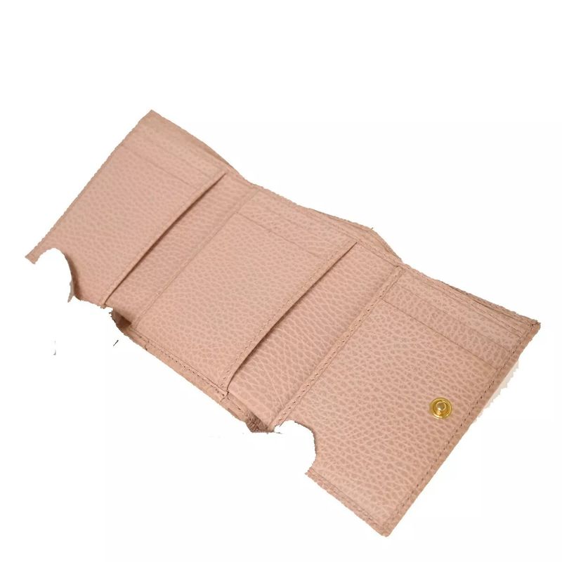 Gucci GG Marmont Logo Trifold Wallet Compact W Hook Pink Leather 65 Bs022 — view 8