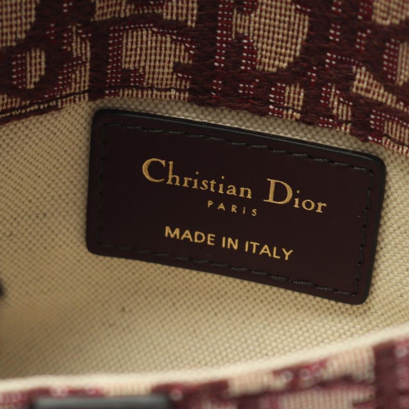 Dior Waist Bag Saddle Oblique Bordeaux Canvas Leather Flat Belt — view 4