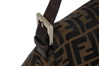 Fendi Mamma Baguette Shoulder Bag Zucca Pattern Cotton Canvas Brown Silver — view 5