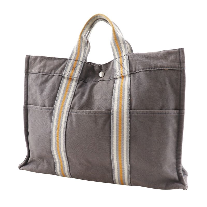 Hermes Fourre Tout MM Ginza Limited Edition Tote Bag Cotton Canvas Gray — view 2