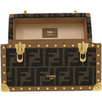 Fendi Flegrance Trunk 3 Bottles Storage 7 As300 As3 Uf1 lmn Metal FF Jacquard Brown — view 7