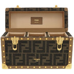 Fendi Flegrance Trunk 3 Bottles Storage 7 As300 As3 Uf1 lmn Metal FF Jacquard Brown — view 9
