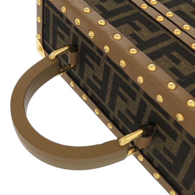 Fendi Flegrance Trunk 3 Bottles Storage 7 As300 As3 Uf1 lmn Metal FF Jacquard Brown — view 4