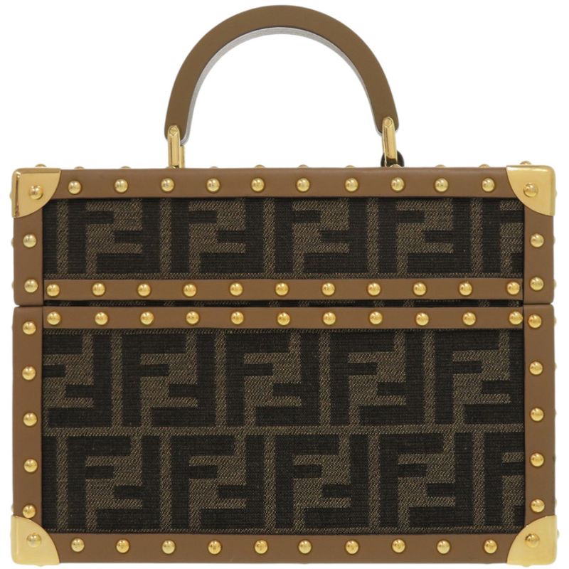 Fendi Flegrance Trunk 3 Bottles Storage 7 As300 As3 Uf1 lmn Metal FF Jacquard Brown — view 2