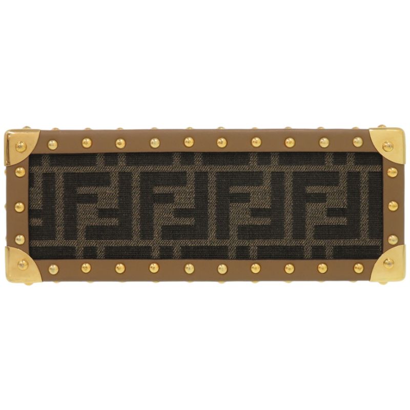 Fendi Flegrance Trunk 3 Bottles Storage 7 As300 As3 Uf1 lmn Metal FF Jacquard Brown — view 3