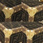 Fendi Flegrance Trunk 3 Bottles Storage 7 As300 As3 Uf1 lmn Metal FF Jacquard Brown — view 5