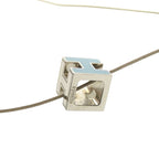 Hermes Caged Ash H Cube Metal Light Blue Necklace 1327 — view 7