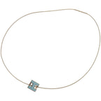 Hermes Caged Ash H Cube Metal Light Blue Necklace 1327 — view 6