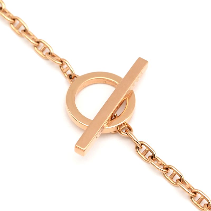 Hermes Bracelet Chaine D'ancre Verso 18K Pink Gold Rose White Sh
