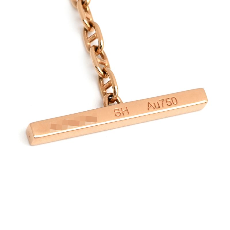 Hermes Bracelet Chaine D'ancre Verso 18K Pink Gold Rose White Sh