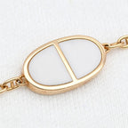 Hermes Bracelet Chaine D'ancre Verso 18K Pink Gold Rose White Sh