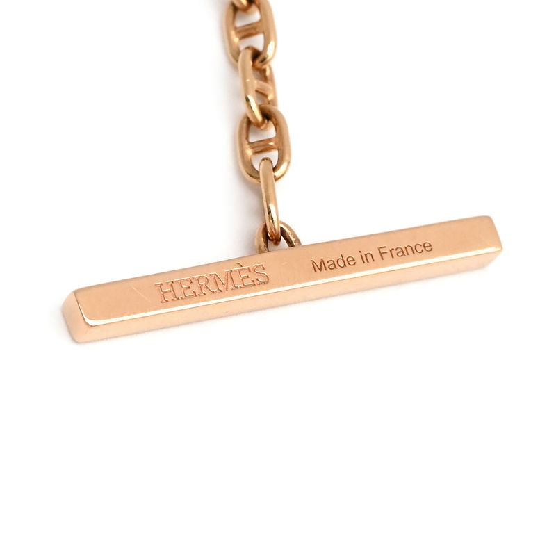 Hermes Bracelet Chaine D'ancre Verso 18K Pink Gold Rose White Sh