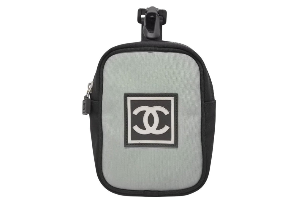 Chanel Pouch Sports Line CC Logo Black Green Nylon Patch