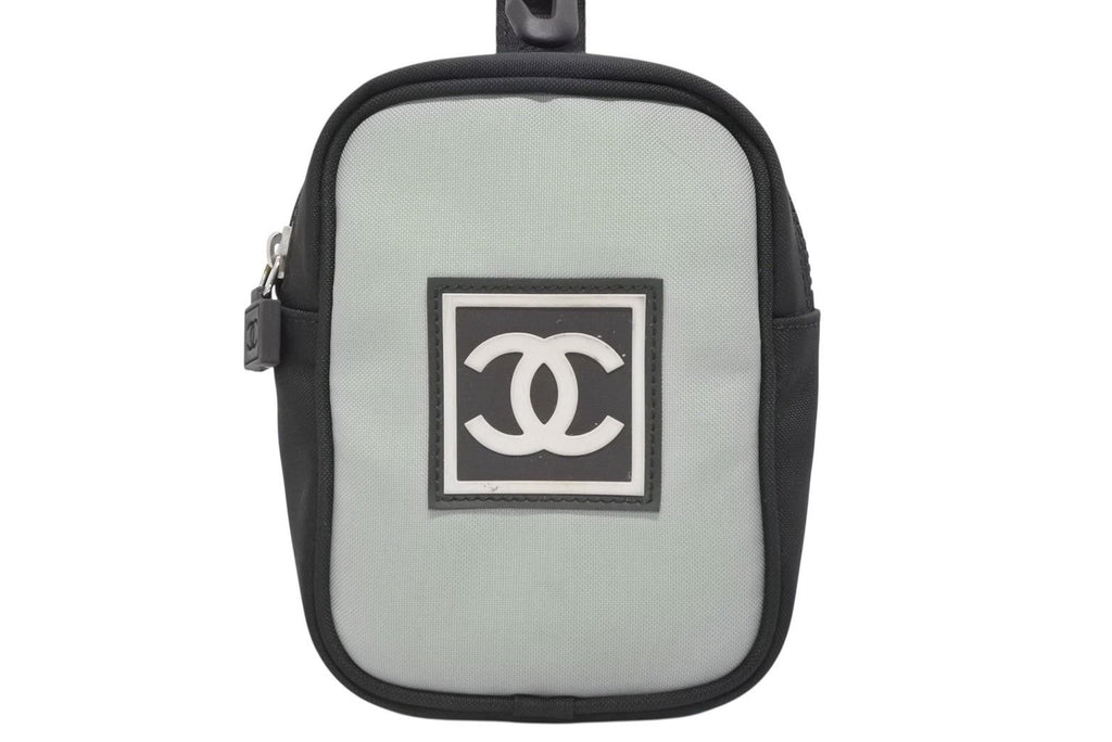 Chanel Pouch Sports Line CC Logo Black Green Nylon Patch — view 2