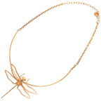 Dior Herbarium Dragonfly Metal Resin Pink Gold Clear Necklace 1506 — view 5
