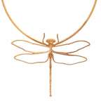 Dior Herbarium Dragonfly Metal Resin Pink Gold Clear Necklace 1506 — view 4