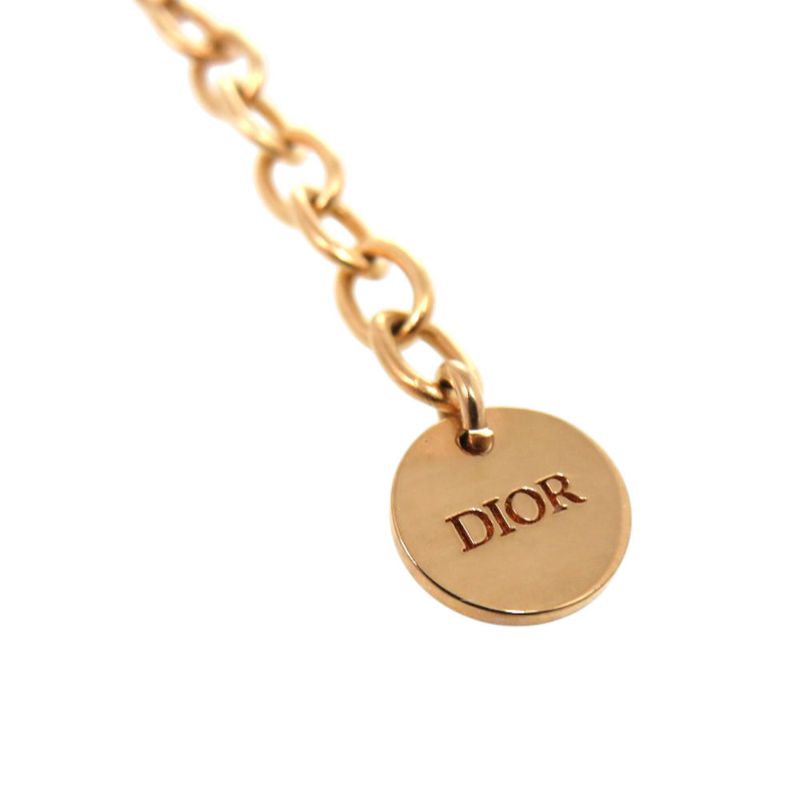 Dior Herbarium Dragonfly Metal Resin Pink Gold Clear Necklace 1506 — view 7