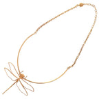 Dior Herbarium Dragonfly Metal Resin Pink Gold Clear Necklace 1506 — view 6