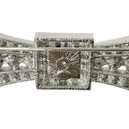 Chanel Brooch Corsage Silver Coco Mark Rhinestone Ribbon — view 6