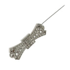 Chanel Brooch Corsage Silver Coco Mark Rhinestone Ribbon — view 5