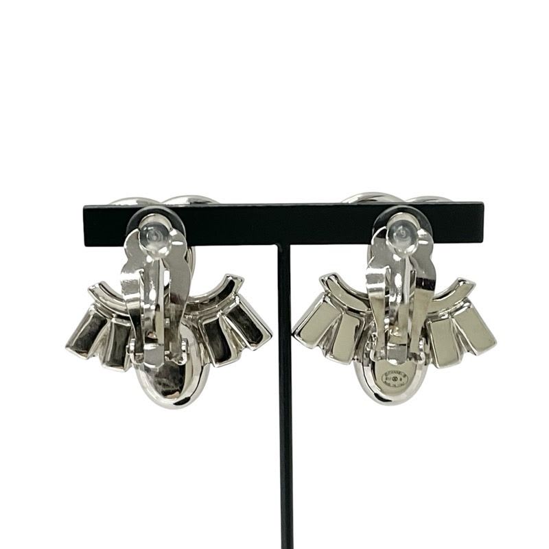 Chanel Earrings Silver Coco Mark Bijou — view 9