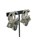 Chanel Earrings Silver Coco Mark Bijou — view 8