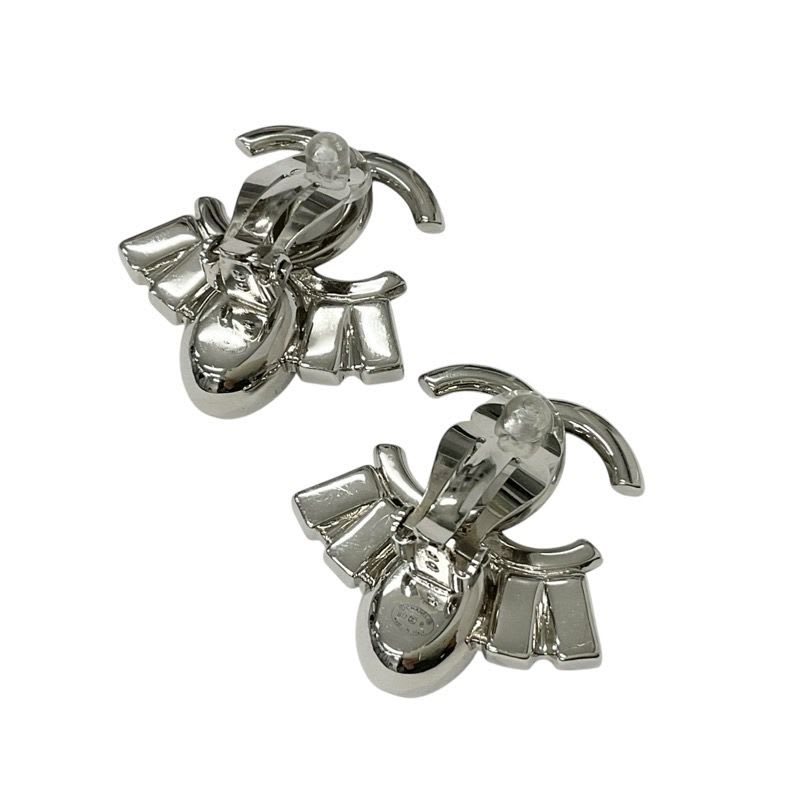 Chanel Earrings Silver Coco Mark Bijou — view 4