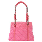 Prada Bag Tote Nylon Pink Handbag Chain Quilted Fancy — view 2