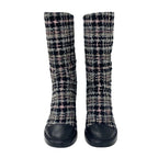Chanel Boots Long Shoes Tweed Leather Black Multicolor Coco Mark — view 2
