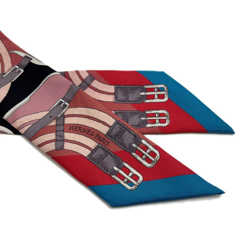 Hermes Twilly Scarf Belt Pattern Red — view 9