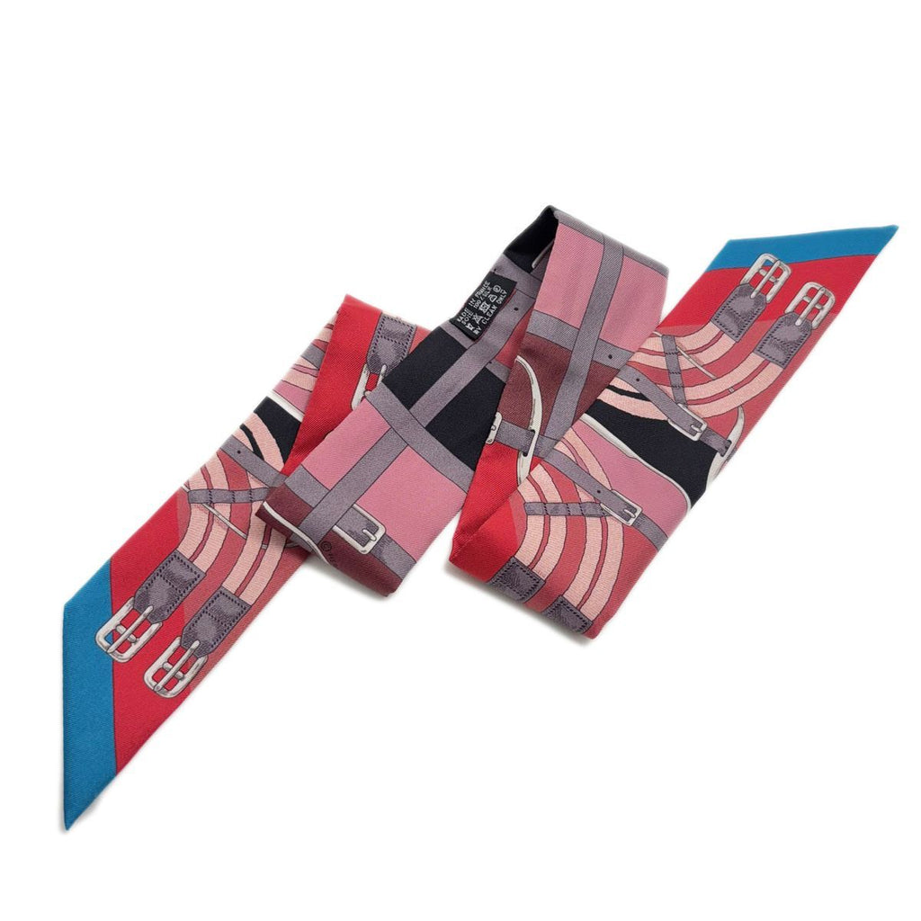 Hermes Twilly Scarf Belt Pattern Red — view 4