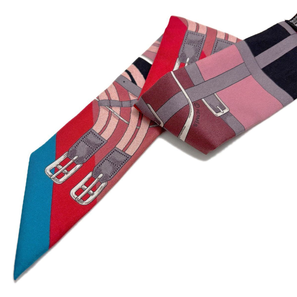 Hermes Twilly Scarf Belt Pattern Red — view 5