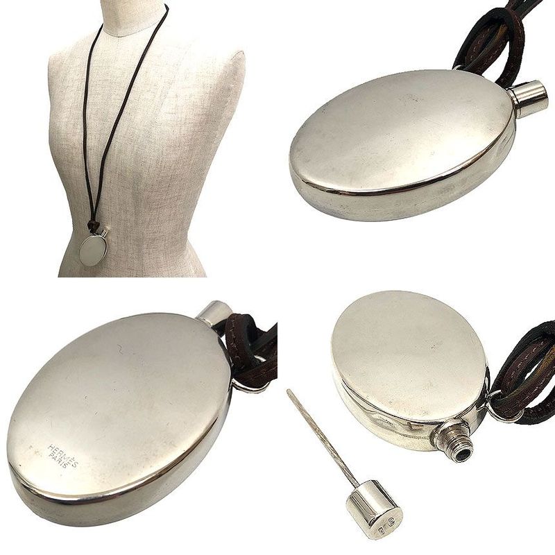 Hermes Perfume Bottle Necklace Atomizer Pendant Lanier Vintage — view 2