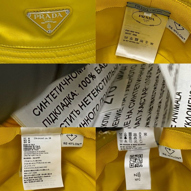 Prada Re-nylon Triangle Logo Plate With Bag Hardware Nylon Bucket Hat M Size — view 3