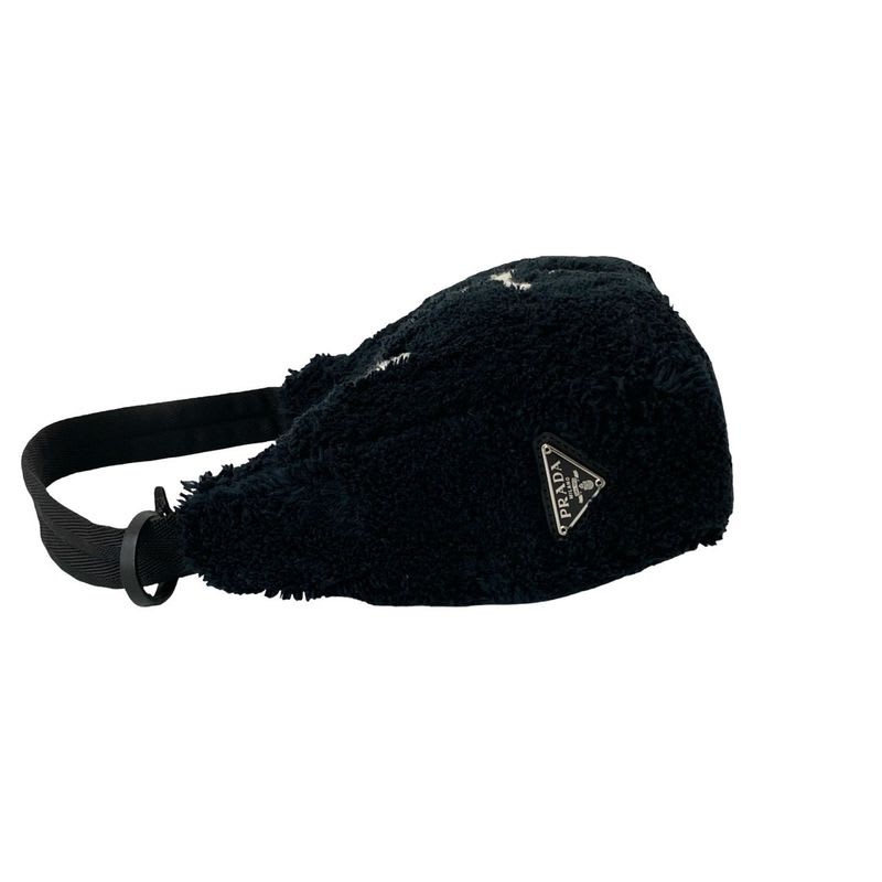 Prada Terry Mini Re-Edition Triangle Logo Hardware Pile Handbag