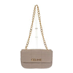 Celine Matelasse Monochrome epz.02 tr Shoulder Bag Goth Leather Ivory — view 8