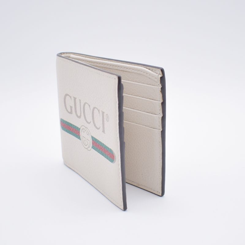 Gucci Wallet Logo Print Bifold Leather White 31 Bs007 — view 2